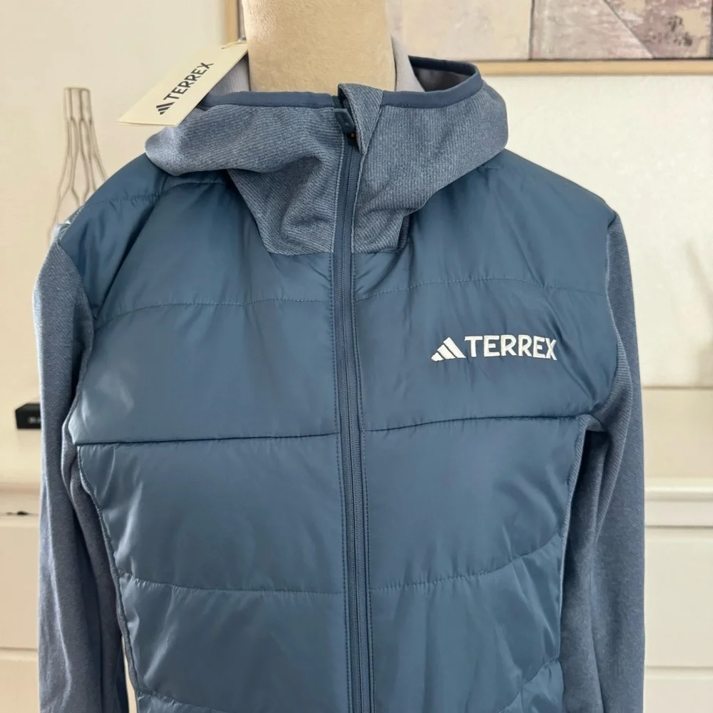 adidas Terrex Multi Hybrid Blue Steel Jacket Size Medium